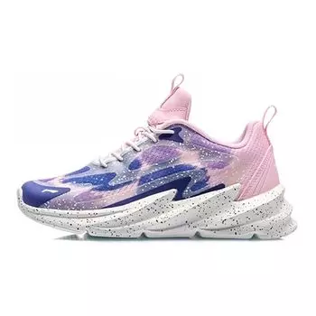 Li Ning Youth Childrens Night Elf Low Top Non Slip Wear Resistant Sports Casual Shoes Kids sneakers Blue Pink YKCQ234-2 38