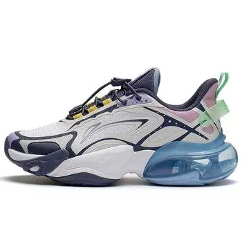 Li Ning Youth Childrens Round Air - Nebula Удобная износостойкая амортизирующая повседневная обувь Детская повседневная обувь Белый Синий YKCT008-4 33