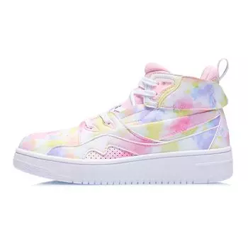 Li Ning Youth Comfortable Universal Version Non-Slip Wear Resistance Kids Skate Shoes Детские кроссовки Pink Blue YKCR150-2 35