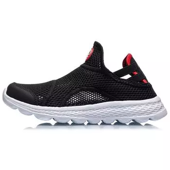 Li Ning Youth Детская спортивная серия Lifestyle Амортизирующая износостойкая дышащая повседневная обувь Детская повседневная обувь черного цвета YKCQ068-1 33