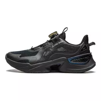 Li Ning Youth Qiang Yue V2 Удобная модная нескользящая амортизирующая износостойкая повседневная обувь Детская повседневная обувь черного цвета YKCU046-5 32