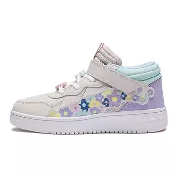 Li Ning Youth Shaohua 1.5 удобные универсальные прочные детские кроссовки для скейтбординга средней высоты детские кроссовки для скейтбординга серые синие фиолетовые YKCS118-4 37
