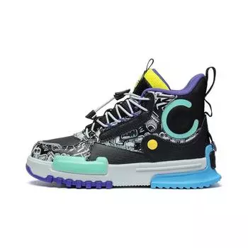 Li Ning Youth Светоотражающие удобные спортивные нескользящие износостойкие повседневные туфли Детская обувь светло-серый камуфляж YKCS144-15 33