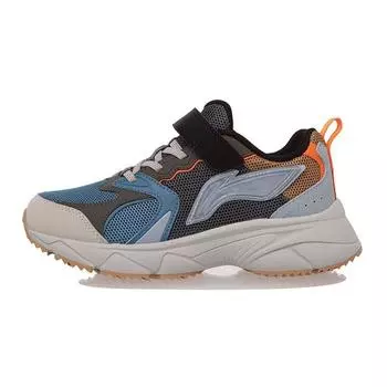 Li Ning Youth Удобные нескользящие амортизирующие износостойкие дышащие легкие повседневные спортивные туфли детские кроссовки сине-серые YKFR054-5 32