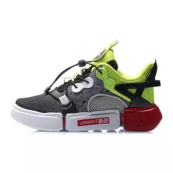 Li Ning Youth Wudao низкие нескользящие дышащие легкие спортивные повседневные кроссовки детские кроссовки черные зеленые YKCQ078-3 40