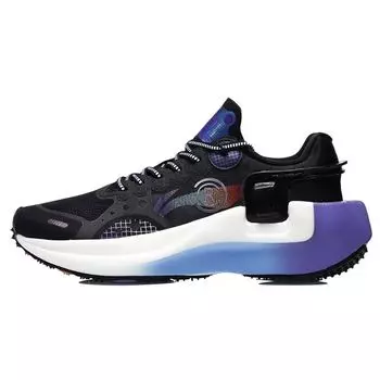 Li Ning Youxia Удобные амортизирующие нескользящие износостойкие кроссовки с низким верхом для бега мужские кроссовки черные фиолетовые ARHR041-5 39