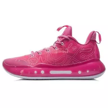 Li Ning Yu Shuai 14 Low Care Breast Cancer Shock Absorbing Anti-Slip износостойкие баскетбольные кроссовки мужские кроссовки Azalea-Pink ABAR123-9 41