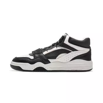 Li Ning Yue Bai Hi Повседневные универсальные толстые подошвы Нескользящие износостойкие дышащие высокие кроссовки для скейтбординга мужские кроссовки черные белые AGCU347-5 40