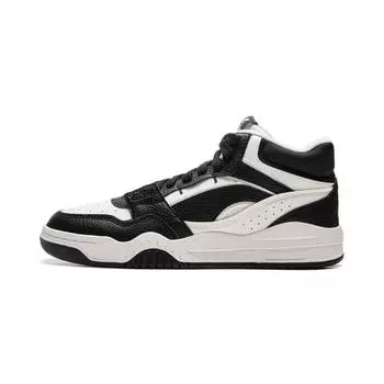 Li Ning Yue Bai Hi Повседневные универсальные толстые подошвы из флиса, теплые, нескользящие, износостойкие, дышащие, высокие, кроссовки для скейтбординга унисекс AGCU347-9 43
