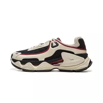 Li Ning Yue Ling Medm Мягкие Удобные Модные Спортивные Нескользящие Износостойкие Кроссовки с Низким Верхом Мужские Повседневные Кроссовки Бежевый Черный AZGV071-6 39