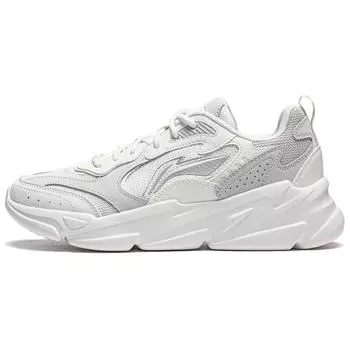 Li-Ning Yunhai Удобная толстая подошва, увеличивающая рост, нескользящая, износостойкая, повседневная обувь для женщин, повседневная обувь, белый, серый AGCT428-2 35