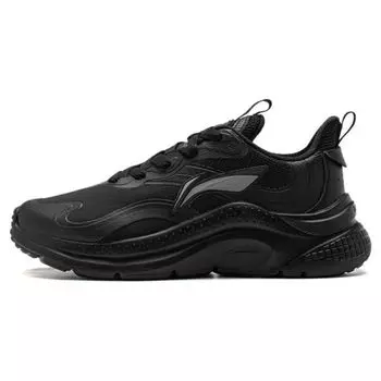 Li Ning Yuyue Trend Classic Толстая подошва Увеличивающая рост Нескользящая Износостойкая Низкая Повседневная Обувь Женская Повседневная Обувь Черный AGLT152-1 36