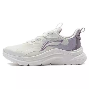Li Ning Yuyue Trend Classic Толстая подошва Увеличивающая рост Нескользящая Износостойкая Низкая Повседневная Обувь Женские Кроссовки Белый Фиолетовый AGLT152-3 36