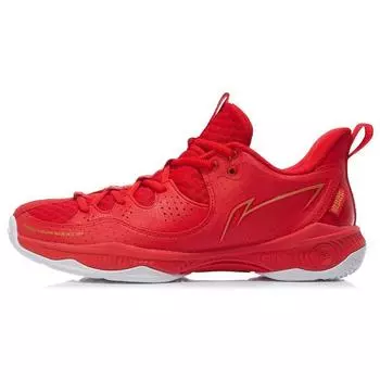 Li Ning Zhan Ji III Lite дышащие удобные низкие повседневные кроссовки для бадминтона мужские кроссовки Flame-Red AYTR021-4 41