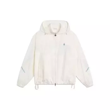 Li-Ning Женская куртка с капюшоном с цветочной вышивкой Sports Life Series Off-White AFDT434-6 L