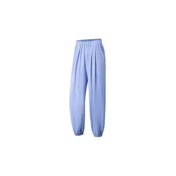 Li Ning Женская серия Fitness светоотражающие однотонные повседневные зауженные спортивные брюки с защитой от солнца 0 градусов женские брюки светло-ирисово-фиолетовые AKLT544-1 S