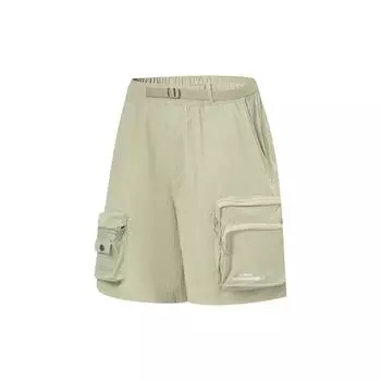 Li Ning Золотая Эра Однотонные Свободные Повседневные Шорты Карго Мужские шорты Елово-Зеленый AKST065-3 S