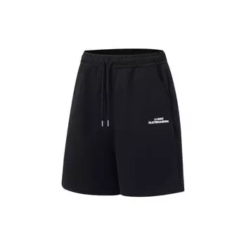Li Ning Золотая Эра Вышивка Буквами Свободные Шорты Пятиточки Прямого Кроя Мужские шорты Черные AKST051-2 M