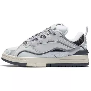 Li Ning золотистая ткань синтетическая кожа спортивная нескользящая амортизирующая износостойкая низкая обувь для скейтбординга женские кроссовки Frost-White AECS074-1 36