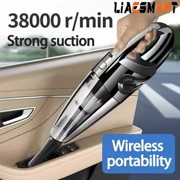 LIAESMART — беспроводной пылесос большой емкости — усовершенствованный двигатель, всасывающие лезвия из алюминия, портативная конструкция, литиевая батарея для уборки дома и автомобиля чёрный