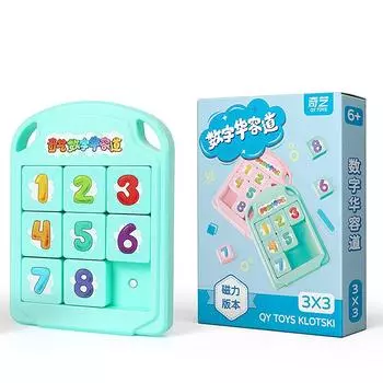 LiangCuber QY 3x3 Klotski Puzzle Магнитный слайд Числовой блок Головоломка ABS Веселая цифровая головоломка Игрушки для детей QY Игрушка 8 Klotski