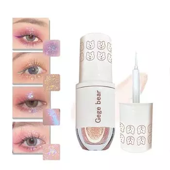 LIANGNISHI 6 цветов Star Liquid Glitter Single Shimmer Eyeshadow Tear Bag Стойкие водостойкие высокопигментированные тени для век персикового цвета,