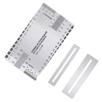 LIANHATA гитарная линейка для измерения струн, полировальная пластина для ладов, набор из 3 инструментов для измерения высоты струн, защита накладки грифа, шлифовальный инструмент для ремонта накладки грифа