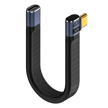 LIANHATA USB-удлинительный кабель типа C USB4.0 Высокоскоростная передача данных 40 Гбит/с Видеовыход 8K при 60 Гц Совместимость с PD Быстрая зарядка 240 Вт USB-C на L-образный