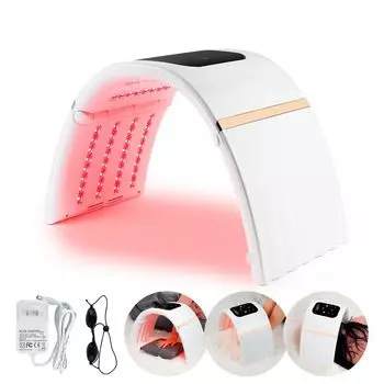 LIARTY 7-цветная светодиодная бьюти-светодиодная бьюти-светодиодная бьюти-маска для дома, идеальный подарок для и поставляется с японской инструкцией по эксплуатации. белый