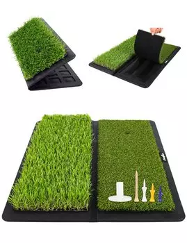 LIBERRWAY Golf Practice Golf Practice Practice Practice Искусственный резиновый мяч для практики 40 x 50 см, складной, полупостоянный коврик, качели, зелёный