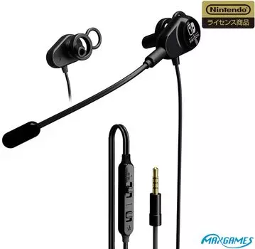 Licensed Nintendo Switch Dual Duct Gaming Earphones Black [Nintendo Product]