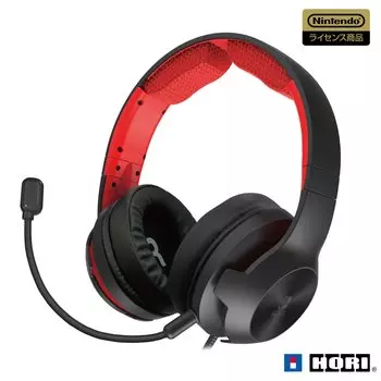Лицензированная игровая гарнитура Hori с микшером высокого класса для Nintendo Switch Red Nintendo Switch Online Voice [Продукт Nintendo] [Поддержка чата]