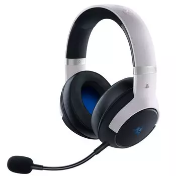 Лицензированная PlayStation Razer Kaira Pro HyperSpeed для PlayStation 5 Беспроводная игровая гарнитура с функцией вибрации для более захватывающего игрового процесса донгл белый