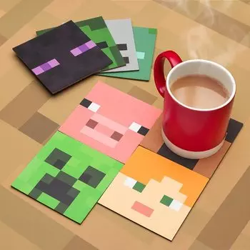 Лицензированная подставка для авто с персонажами Minecraft, 8 штук [Официальный продукт]