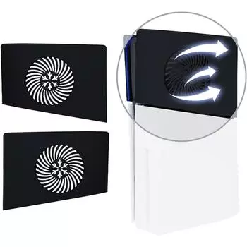 Лицевые панели с вентиляционным отверстием для консолей PS5 Slim Disc / Digital Edition, пластиковая сменная защитная пластина 21.5*12.5*16cm чёрный