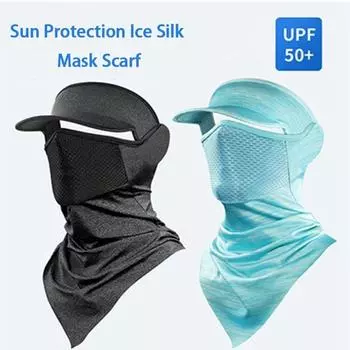 Лицевые шарфы летняя шляпа для мужчин унисекс солнцезащитная вуаль ледяной шелковый маска треугольный шарф покрывало для лица B