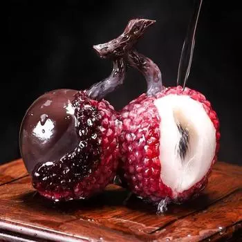 Личи чай питомец смоляная фигурка ремесла кунг-фу скульптура тепло обесцвечивание украшение для чая B