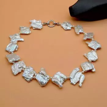 Личное ожерелье из белого натурального жемчуга, оригинальный дизайн, ожерелье с жемчугом в стиле барокко, роскошное женское ожерелье в стиле ретро в стиле ретро 45CM белый