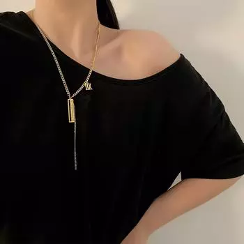 Личное простое ожерелье из титановой стали для девочек, новая многослойная цепочка для свитера