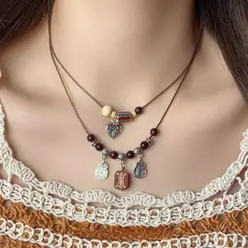 Личное ретро-подвеска с имитацией нефрита, женское ожерелье долголетия