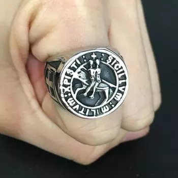 Личное винтажное двойное рыцарское кольцо с крестом из нержавеющей стали, мужское кольцо тамплиера-рыцаря 7