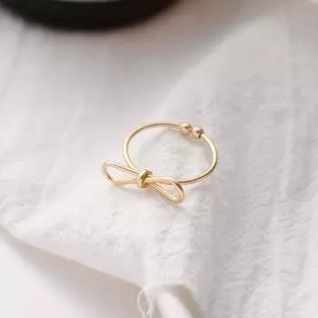 Личность девушки матовый бант женские кольца открытый палец кольцо металл модные украшения золотой