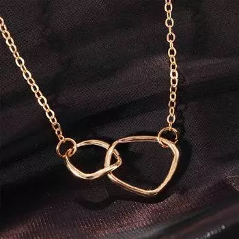 Личность Двойное Кольцо Простой Нерегулярный Темперамент Ожерелье Чокер Ключичная Цепочка Шея Цепочка золотой