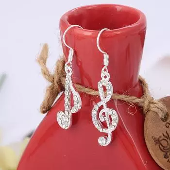 Личность Геометрическая Музыка Мечта Символ Асимметричные Клипсы Серьги Без Проколов Серебряный Цвет Серьги Для Женщин