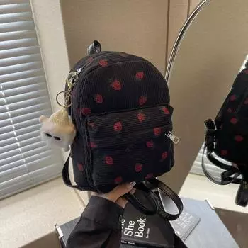 Личность иностранный стиль милый простой рюкзак для девочек школьный рюкзак для девочек младших классов средней школы студенты колледжа ниша эстетический рюкзак для отдыха Without pendant чёрный