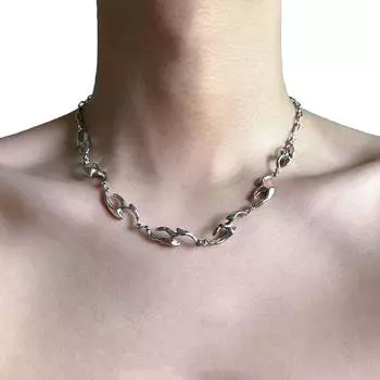 Личность Киберпанк Пламя Косплей Ожерелье Унисекс Колье Сплав Щепка Цепь Кулон Ювелирные Изделия Хип-поп Панк Аксессуар Реквизит Подарки