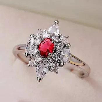 Личность Красный Цирконий Кольца Женщины Свадьба Помолвка Палец Кольцо Подарок на Годовщину Роскошные Ювелирные Изделия 10