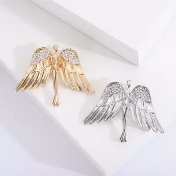 Личность Крылья Ангела Бриллиант Женская Одежда Куртка Брошь Мужской Костюм Жилет Значок Булавка Аксессуары