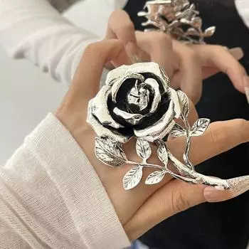 Личность Металлические Кольца с розами на два пальца Большие Открытые Кольца Знакомства золотой