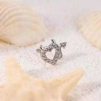 Личность мода демон сердце нос шпильки пирсинг аксессуары из нержавеющей стали в стиле панк